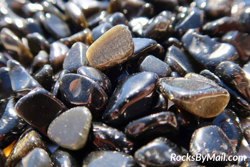 Mini Tumbled Polished Gold Sheen Obsidian, 1/4 LB