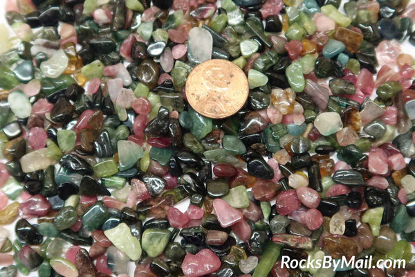 Mini Tumbled Polished Mixed Tourmaline 3-5 mm, 1/4 LB