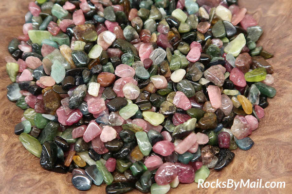 Mini Tumbled Polished Mixed Tourmaline 3-5 mm, 1/4 LB
