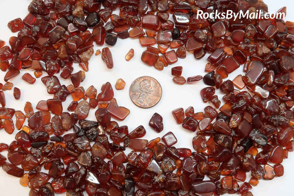Mini Tumbled Polished Orange Garnet 5-8mm, 1/4 LB
