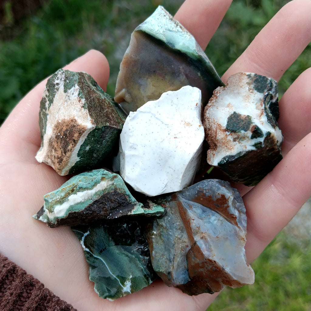 Rough Jasper Mix, Green - 1 LB, Size Small