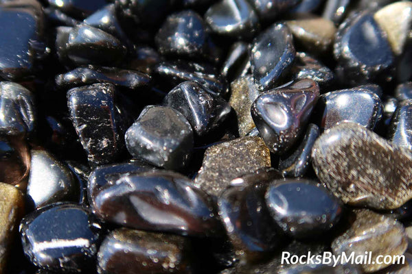 Mini Tumbled Polished Gold Sheen Obsidian, 1/4 LB