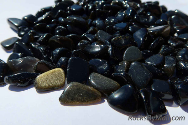 Mini Tumbled Polished Gold Sheen Obsidian, 1/4 LB