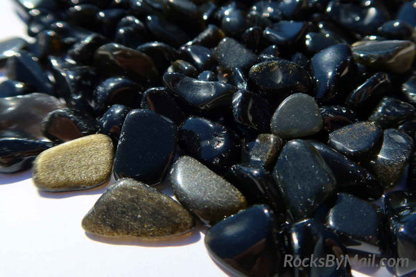 Mini Tumbled Polished Gold Sheen Obsidian, 1/4 LB