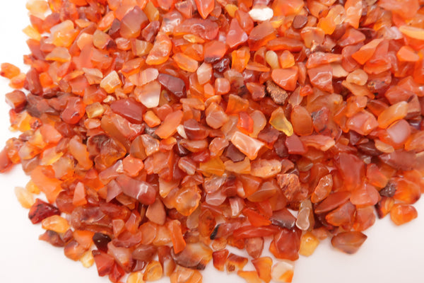 Tumbled Polished Carnelian Chips 5-8mm