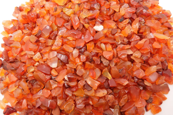 Tumbled Polished Carnelian Chips 5-8mm