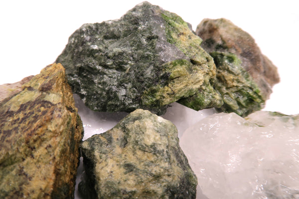 Green Diopside with Quartz