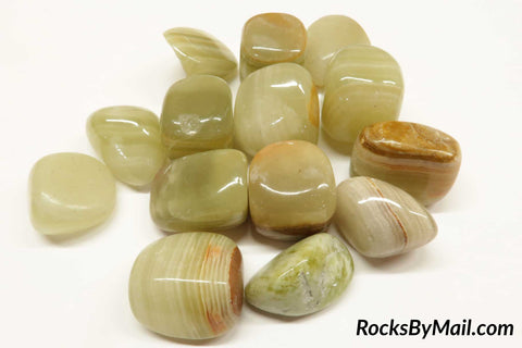 Green Onyx Polished Tumbles, 1/2 LB