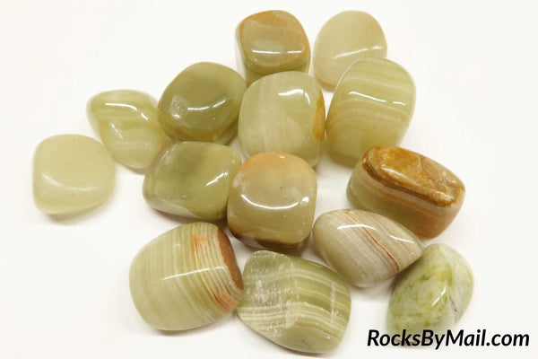 Green Onyx Polished Tumbles, 1/2 LB