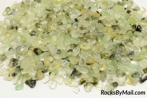 Mini Tumbled Polished Prehnite Chips 5-7 mm