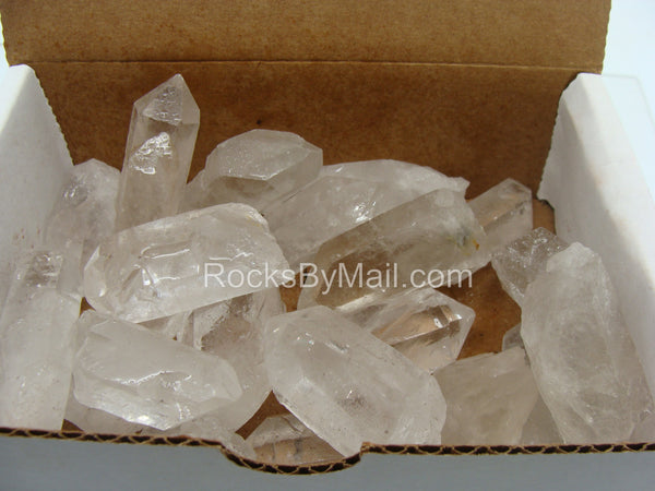 Quartz Crystal Points in White Box